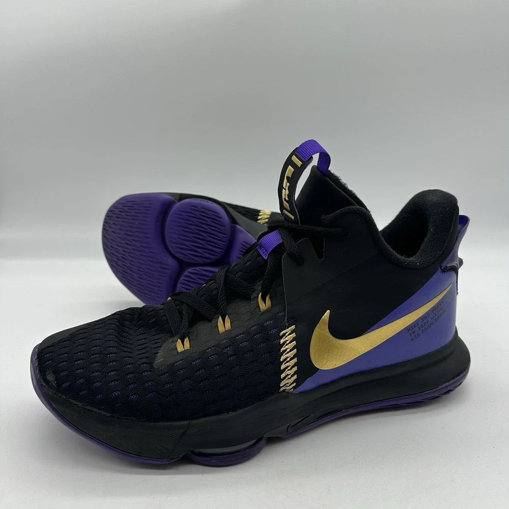Nike LeBron Witness 5 CQ9380-003 Men's Size 13 Shoes Fierce Purple Metallic Gold